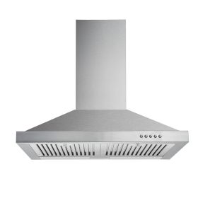 30 inch Wall Mounted Kitchen Range Hood Stainless Steel 450 CFM Vent LED Lamp 3-Speed New