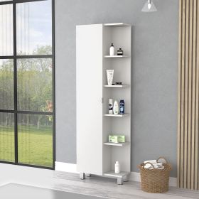 Los Angeles Linen Cabinet, Five Shelves, One Cabinet, Divisions