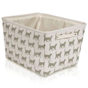 Canvas Storage Basket Rectangular with Handles(USPS Shiping)