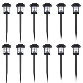 Outdoor Solar Lamp LED Light Set 12 pcs with Spike 3.4"x3.4"x15"