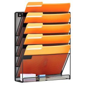 VEVOR File Wall Rack Mesh Wall File Holder 1-Piece 6 Pockets for Office/School
