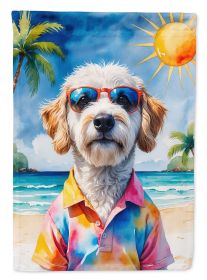 Labradoodle Summer Beach Time Garden Flag Mailbox Flag Decorative Yard Flag Banner Outside Patio Artwork Yard Flower Beds, Garden Size, Multicolor